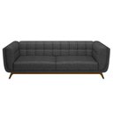 Ver imagem 3 de Sofá 03 Lugares para Sala de Estar Pés em Madeira 240cm Florian M03 Linho Chumbo - Lyam Decor