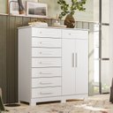 Ver imagem 6 de Cômoda 8 Gavetas 2 Portas com Cabideiro Verona