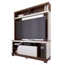 Ver imagem 2 de Estante para Tv até 65 Polegadas Silvestre 2 Portas Nogueira Real/off White Matte - Pnr Móveis