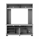 Ver imagem 3 de Estante para Tv até 65 Polegadas Silvestre 2 Portas Nogueira Real/off White Matte - Pnr Móveis