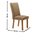 Ver imagem 3 de Mesa de Jantar Carolina 180cm Tampo MDF Vidro Canto Copo com 6 Cadeiras Lisa