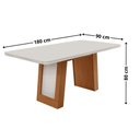Ver imagem 4 de Mesa de Jantar Carolina 180cm Tampo MDF Vidro Canto Copo com 6 Cadeiras Lisa
