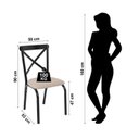 Ver imagem 4 de Conjunto Sala de Jantar Mesa 120cm x 77cm Tampo Vidro com 4 Cadeiras Karina Preto/Fosco/Bege