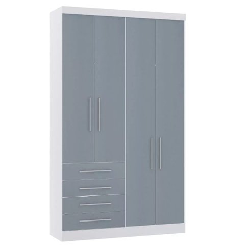 Guarda-roupa Modulado 134,5cm 4 Portas 4 Gavetas Alpes Luciane