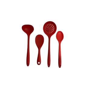 Jogo 4 Peças Em Silicone Vermelho Livre de BPA . UnyHome.