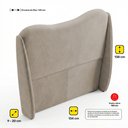 Ver imagem 4 de Cabeceira Orgânica para Cama Box Viúva Luma 120cm Chenille Bouclê Pérola - Abmaza