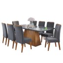 Ver imagem 2 de Mesa de Jantar Retangular Perini C/8 Cad Flora em Madeira Maciça Mel/grafite/v.grafite - Casa Giulia