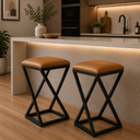 Ver imagem 2 de Kit 2 Banqueta Moderna Cozinha 70 cm Bancada Balcão Metal Couro Sintético