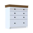 Ver imagem 1 de Cômoda England 4g Branco Brilho/freijó