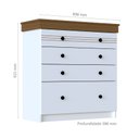 Ver imagem 2 de Cômoda England 4g Branco Brilho/freijó