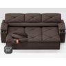 Sofá com Porta Copos Retrátil e Reclinável Pop 2,05m Velosuede Chocolate - Netsofas - 5