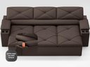 Ver imagem 5 de Sofá com Porta Copos Retrátil e Reclinável Pop 2,05m Velosuede Chocolate - Netsofas