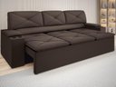 Ver imagem 1 de Sofá com Porta Copos Retrátil e Reclinável Pop 2,05m Velosuede Chocolate - Netsofas