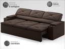 Ver imagem 3 de Sofá com Porta Copos Retrátil e Reclinável Pop 2,05m Velosuede Chocolate - Netsofas