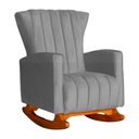 Ver imagem 3 de Kit 2 Poltronas Estofada Balanço Melinda Suede Cinza