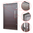 Ver imagem 3 de Porta Pivotante Alumínio Lambril c/Pux.Dir. Elite Marrom Corten 240x150 Brimak