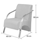 Ver imagem 2 de Kit 4 Poltronas Decorativas 1 Lugar Vênus Braço Pé Alumínio D Salla Suede