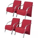 Ver imagem 1 de Kit 4 Poltronas Decorativas 1 Lugar Vênus Braço Pé Alumínio D Salla Suede
