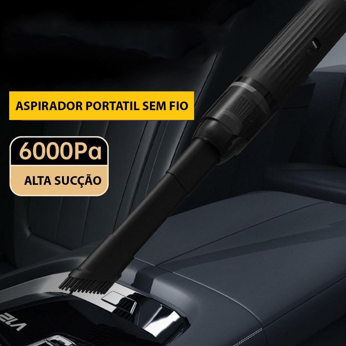 Aspirador Po Portatil Sem Fio Limpeza Carro Automotivo Casa Sofa Tapete Teclado Computador Sucçao Ef - 5