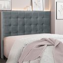 Ver imagem 2 de Cabeceira King 1,95m Verona Veludo - Pallazio - Cinza Chumbo