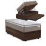 Cama Box Baú e Auxiliar Solteiro Marrom + Colchão Molas Ensacadas - Plumatex - Ilhéus - - 1