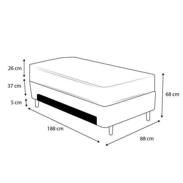 Cama Box Baú e Auxiliar Solteiro Marrom + Colchão Molas Ensacadas - Plumatex - Ilhéus - - 2