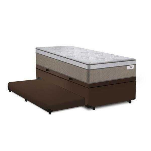 Cama Box Baú e Auxiliar Solteiro Marrom + Colchão Molas Ensacadas - Plumatex - Ilhéus - - 3