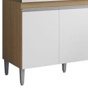 Ver imagem 5 de Balcão de Cozinha com Pia Inox 120cm Andréia Amêndoa/branco - Ajl Móveis