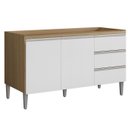 Ver imagem 6 de Balcão de Cozinha com Pia Inox 120cm Andréia Amêndoa/branco - Ajl Móveis