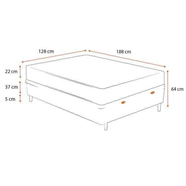 Cama Box Baú Viuva Cinza + Colchão Molas Superlastic Comfort Prime Coil Classic  - 2
