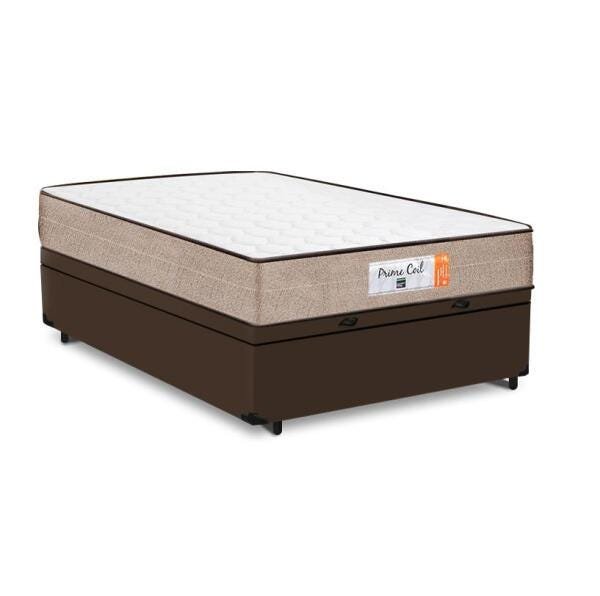 Cama Box Baú Casal Marrom + Colchão Molas Superlastic Comfort Prime Coil Crystal  - 3