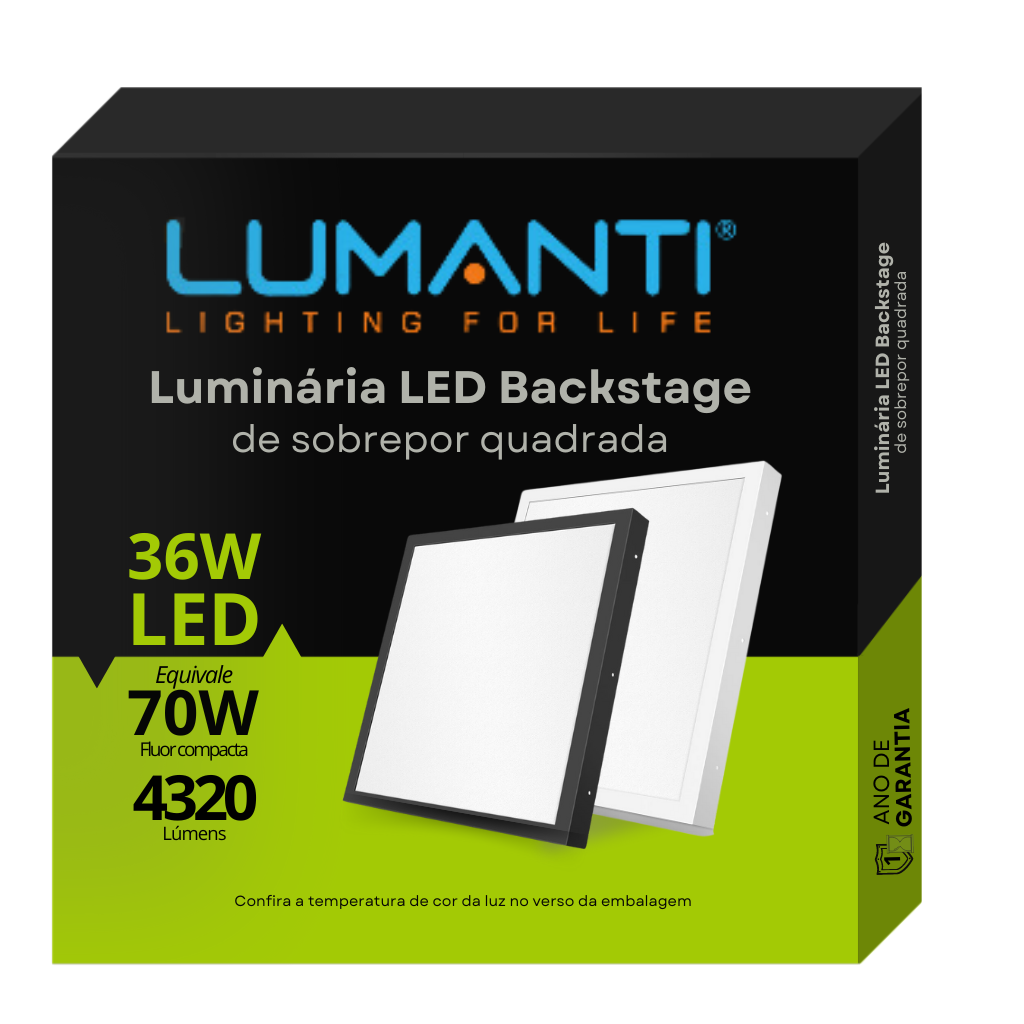 Luminária Led Sobrepor Quadrada 36w Branca - Lumanti - 4
