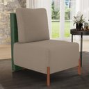 Ver mais imagens de Kit 02 Poltronas Decorativas Sala de Estar Living Hungria L02 Couríssimo Verde Bouclê Bege - Lyam