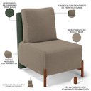 Ver imagem 6 de Kit 02 Poltronas Decorativas Sala de Estar Living Hungria L02 Couríssimo Verde Bouclê Bege - Lyam