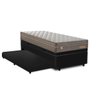 Cama Box Baú e Auxiliar Solteiro Preta + Colchão Mola Superlastic Plumatex - Valencia - - 3