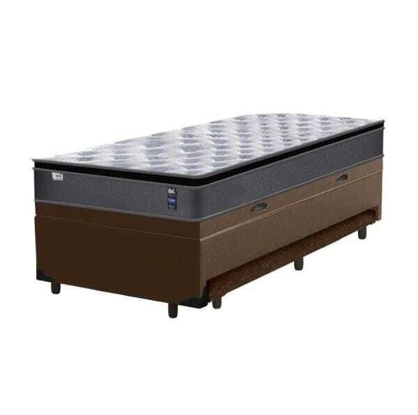 Cama Box Baú e Auxiliar Solteiro Marrom + Colchão de Molas Ensacadas - Sealy - Starck - - 3