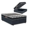 Cama Box Baú Queen Cinza + Colchão de Molas - Castor - Class Tecnopedic One Face 158x198x67cm - 1