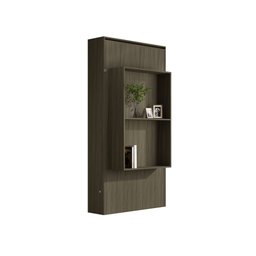 Cama Solteiro Articulada de Parede Multifuncional Prateleira e Cama:castanho - 3