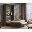 Ver imagem 1 de Cama de Solteiro Articulada Castanho Multifuncional com Prateleiras Resistente de Mdf