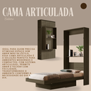 Ver mais imagens de Cama de Solteiro Articulada Castanho Multifuncional com Prateleiras Resistente de Mdf