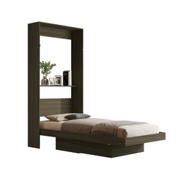Cama Solteiro Articulada de Parede Multifuncional Prateleira e Cama:castanho - 4