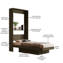 Ver imagem 5 de Cama de Solteiro Articulada Castanho Multifuncional com Prateleiras Resistente de Mdf