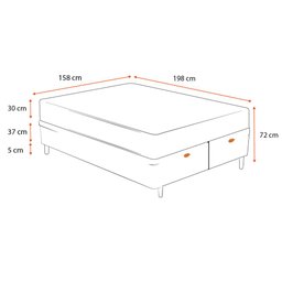 Cama Box Baú Queen Marrom + Colchão de Molas Ensacadas Ortobom Airtech Springpocket - 2
