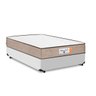 Cama Box Viuva Branca + Colchão de Molas Superlastic - Comfort Prime - Coil Crystal - 128x188x53cm - 1