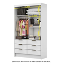 Ver imagem 3 de Guarda Roupa Solteiro com Espelho 2 Portas de Correr 6 Gavetas 108cm Plus Sevilha Branco - Carioca Móveis