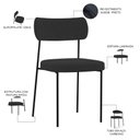 Ver imagem 4 de Kit 02 Cadeiras Estofadas para Sala de Jantar Melina L02 Suede Preto - Lyam Decor