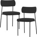 Ver imagem 1 de Kit 02 Cadeiras Estofadas para Sala de Jantar Melina L02 Suede Preto - Lyam Decor