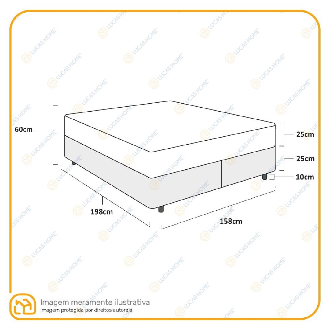 Cama Box Queen Marrom + Colchão de Molas Ensacadas Ortobom Airtech Springpocket 158x198x65cm - 5