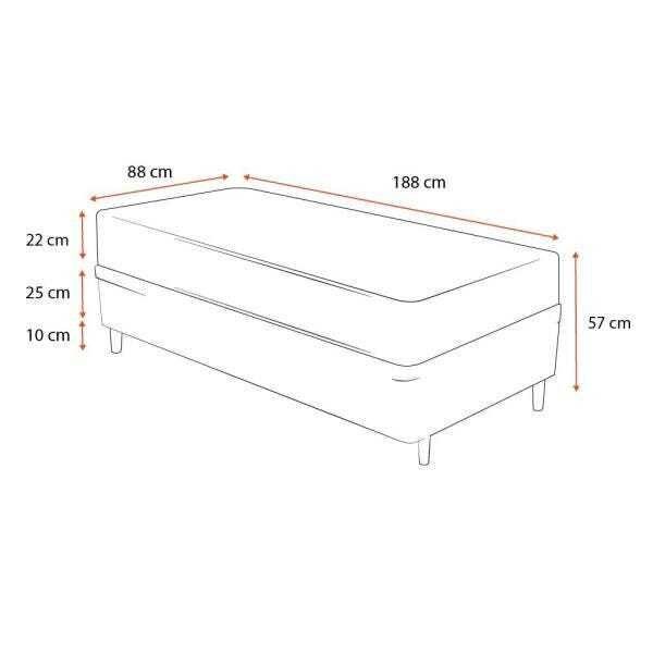 Cama Box Solteiro Branca + Colchão de Molas - Comfort Prime - Prime Dreams Classic - 88x188x57cm - 2