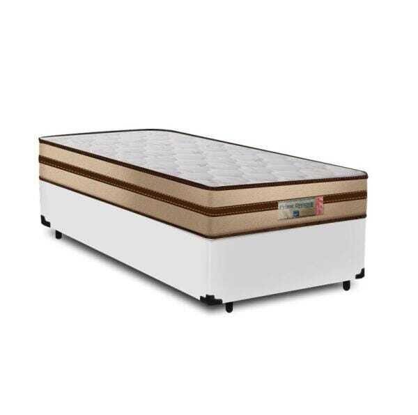 Cama Box Solteiro Branca + Colchão de Molas - Comfort Prime - Prime Dreams Classic - 88x188x57cm - 1